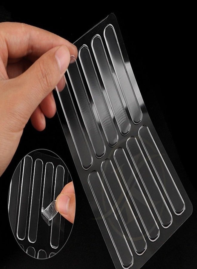 YOMITH Furniture Bumper, Transparent Silicone Clear Wall Protector Adhesive Strips, Cabinet Door Bumper, Furniture & Doors Protectors (Strip Pack of 10) - Image 1